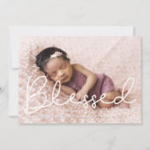 Gezegend Schattige script Inspirerend foto Feestdagenkaart (Voorkant)