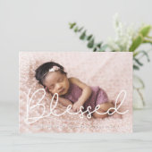 Gezegend Schattige script Inspirerend foto Feestdagenkaart (Staand voorkant)