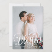 gezegend script | 3 foto vakantie Kaart (Voorkant)