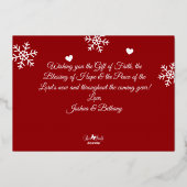 Gezegend Script 5 x 7 Foto Folie Vakantie Kaart (Achterkant)