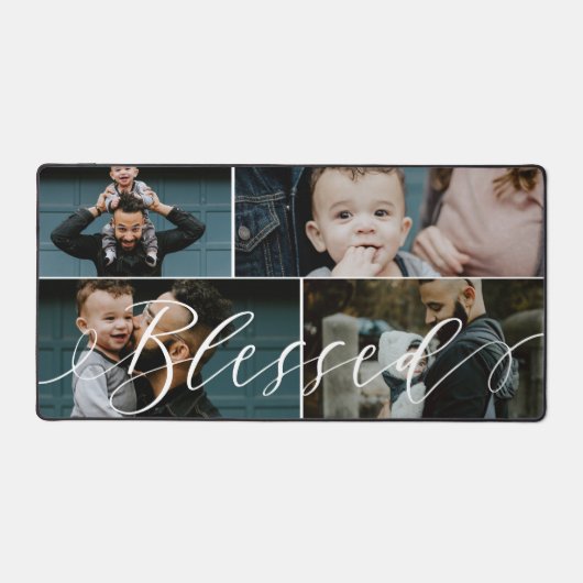 gezegend script | Happy Fathers Day 4 Fotocollage Bureaumat (Voorkant)