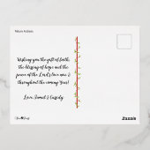 Gezegend script met hart accenten foto folie feestdagen briefkaart (Achterkant)