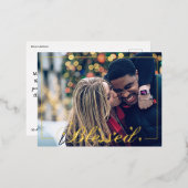 Gezegend script met hart accenten foto folie feestdagen briefkaart (Voorkant / Achterkant)