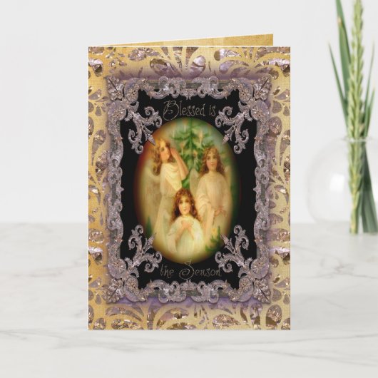 Gezegend seizoen Victoriaans Feestdagen Kaart (Voorkant)