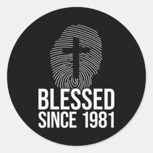 Gezegend sinds 1981 Geboortejaar Verjaardag - J Ronde Sticker