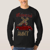 Gezegend Tante Kerstmis Rode Vrachtwagen Plaid Kle T-shirt (Voorkant)