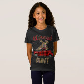 Gezegend Tante Kerstmis Rode Vrachtwagen Plaid Kle T-shirt (Voorkant volledig)