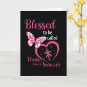 Gezegend te worden genoemd borstkanker overlevende kaart (Gele Bloem)