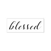 Gezegend - Typografie Scripte Faith Grateful Quote Rubberstempel (Afrduk)