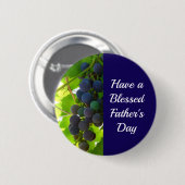 Gezegend Vaderdag Paarse Druivencluster Blauw Ronde Button 5,7 Cm (Voorkant /achterkant)