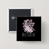 Gezegend Vierkante Button 5,1 Cm (Voorkant /achterkant)