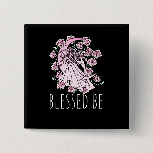 Gezegend Vierkante Button 5,1 Cm (Voorkant)