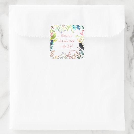 Gezegend Vierkante Sticker (Tas)