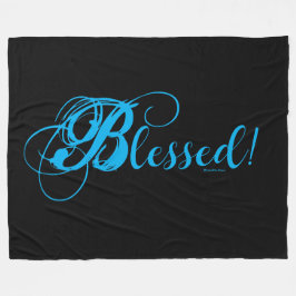Gezegend! Vliesdeken (Zwart/Blauw) Fleece Deken