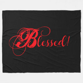 Gezegend! Vliesdeken (Zwart/Rood) Fleece Deken