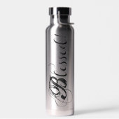 Gezegend! Waterfles (zilver) (Links)