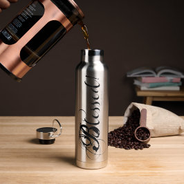 Gezegend! Waterfles (zilver)