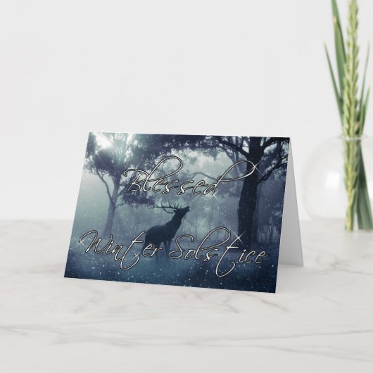 gezegend winterzonnewende-bossefeest feestdagen kaart (Voorkant)