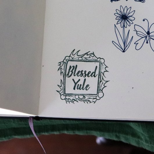 Gezegend Yule Kerstmis Maatwerk Rubberstempel