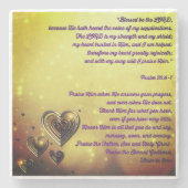 Gezegend zij de Heer Psalm 28:6-7 Stenen Onderzetter (Voorkant)