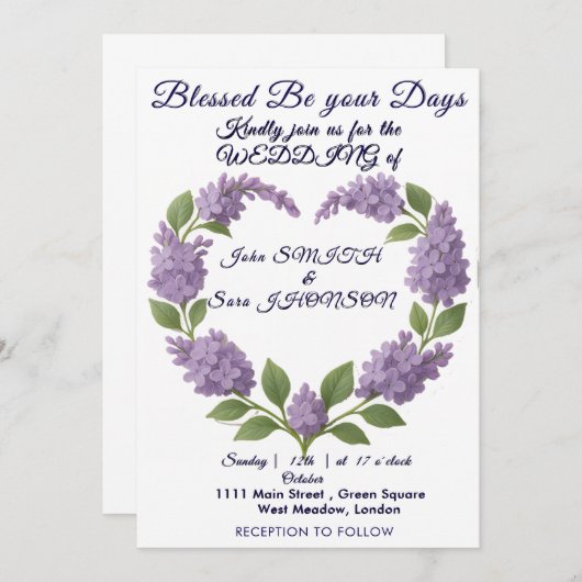 Gezegend zij deze dag van vereniging kaart (Voorkant / Achterkant)