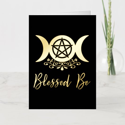 Gezegend zij drievoudige maangodin folie feestdagenkaart (Voorkant)