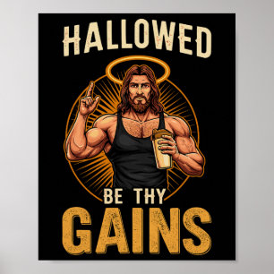 Gezegend zij Uw krijgt Christelijke Workout Gym Je Poster
