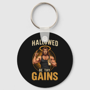 Gezegend zij Uw krijgt Christelijke Workout Gym Je Sleutelhanger