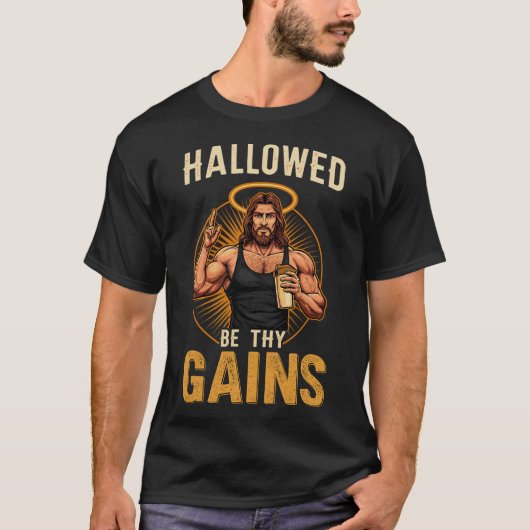 Gezegend zij Uw krijgt Christelijke Workout Gym Je T-shirt (Voorkant)