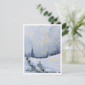 Gezegend zij waterverf winter feestdagenkaart (Staand voorkant)