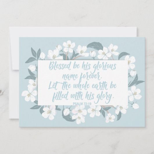 Gezegend zij Zijn Naam Psalm 72:19 Schattige Chris Kaart (Voorkant)