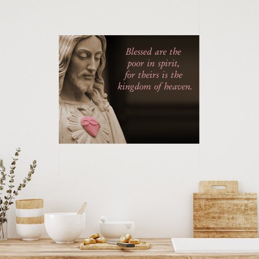 Gezegend zijn de armen in Geest Beatitudes Poster (Keuken)