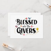 Gezegend zijn de Givers, net als jij - Bedankt Kaart (Voorkant / Achterkant in situ)