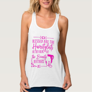 Gezegend zijn de herenkappers Pink Graphic Tanktop