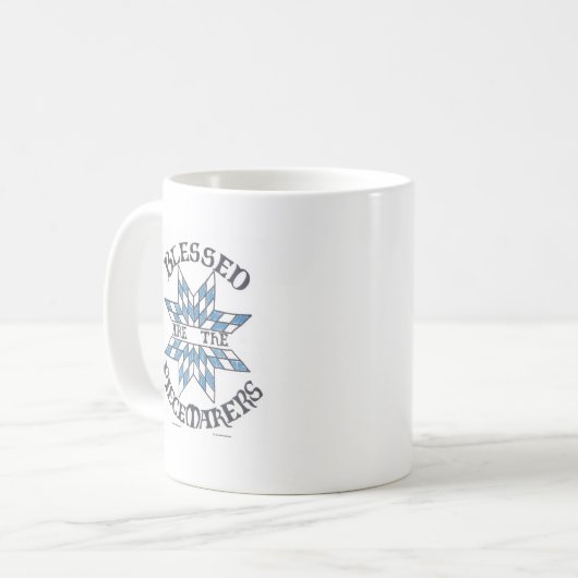 Gezegend zijn de piecemakers koffiemok (Voorkant links)