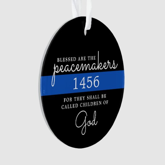 Gezegend zijn de politie van Peacemakers Blue Line Ornament (voorkant)