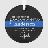 Gezegend zijn de politie van Peacemakers Blue Line Ornament (achterkant)