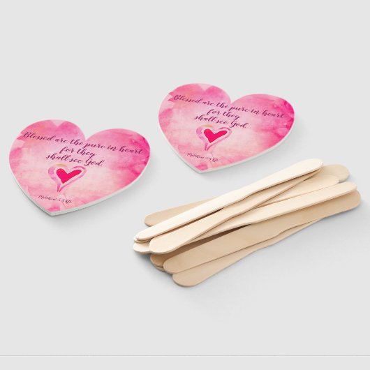 Gezegend zijn de pure harten - Matthew 5:8 Handwaaier (Niet-gemonteerd)