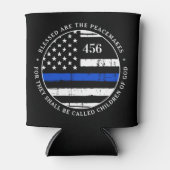 Gezegend zijn de vredeshandhavers gepersonaliseerd blikjeskoeler (Voorkant)