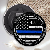 Gezegend zijn de vredeshandhavers gepersonaliseerd button flesopener