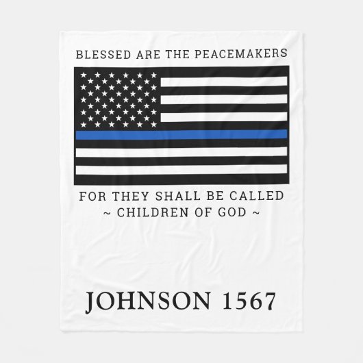 Gezegend zijn de vredeshandhavers gepersonaliseerd fleece deken (Voorkant)