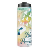 Gezegend zijn de vredestichters Mattheüs 5:9 Thermosbeker (Voorkant)