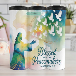 Gezegend zijn de vredestichters Mattheüs 5:9 Thermosbeker