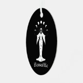 Gezegend zijn kosmische maanfasen hekserig metalen ornament (Voorkant links)