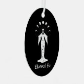 Gezegend zijn kosmische maanfasen hekserig metalen ornament (Voorkant Rechts)