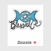 Gezegend zijn Pagan Triple Moon Pentagram Sticker (Vel)