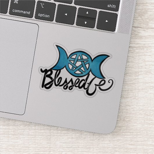 Gezegend zijn Pagan Triple Moon Pentagram Sticker (Detail)