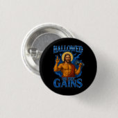 Gezegend Zijn Uw Winsten Gym Jezus - Thunder Ronde Button 3,2 Cm (Voorkant /achterkant)