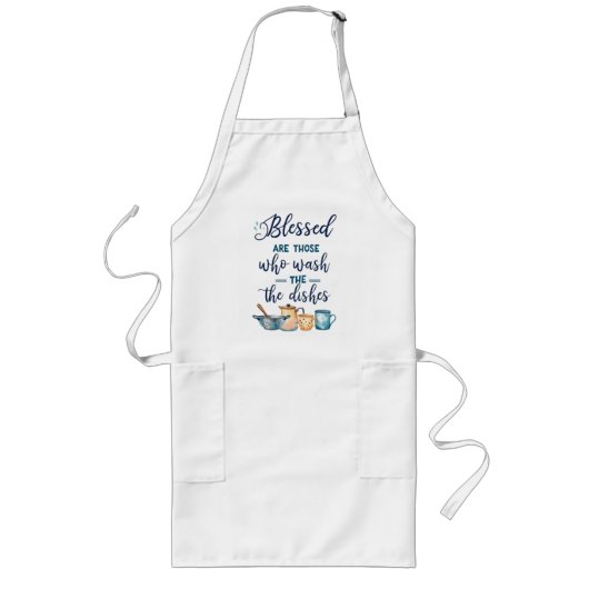 Gezegend zijn zij die de afwas doen lang schort (Voorkant)