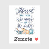 Gezegend zijn zij die de afwas doen sticker (Vel)